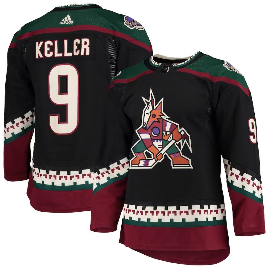 Men Arizona Coyotes 9 Clayton Keller adidas Black Home Authentic Pro Player NHL Jersey